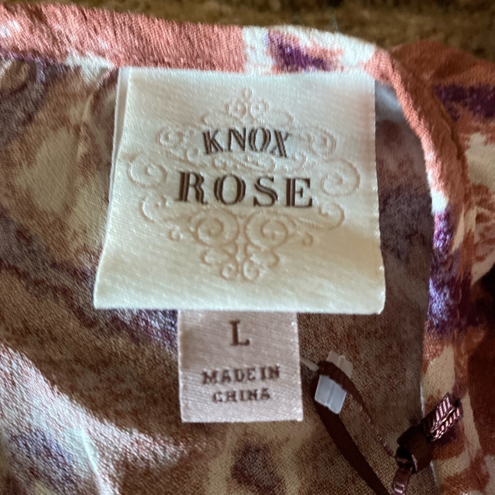 Knox Rose puff short sleeves tiered A-line Dress size large nwt - Picture 7 of 10
